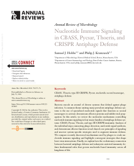微生物学年度回顾 CBASS、Pycsar、Thoeris 和 CRISPR 抗噬菌体防御中的核苷酸免疫信号传导